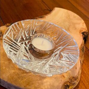 Orrefors Sweden Crystal Tea Light Candle Holder